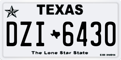 TX license plate DZI6430