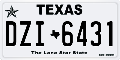 TX license plate DZI6431