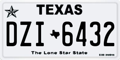 TX license plate DZI6432