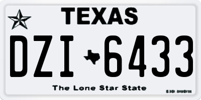 TX license plate DZI6433