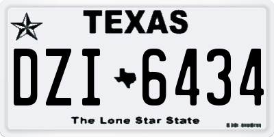 TX license plate DZI6434