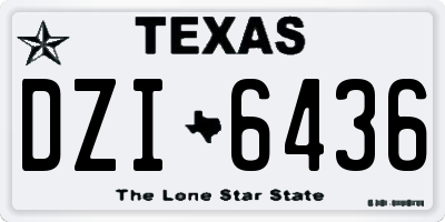 TX license plate DZI6436