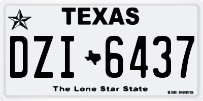 TX license plate DZI6437