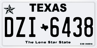 TX license plate DZI6438