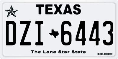 TX license plate DZI6443