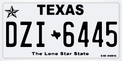 TX license plate DZI6445