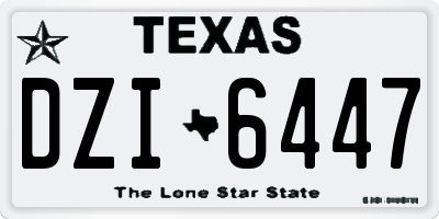 TX license plate DZI6447