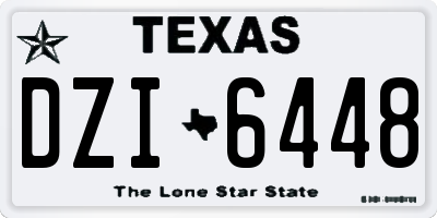 TX license plate DZI6448