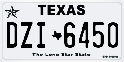 TX license plate DZI6450