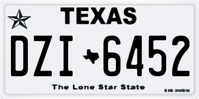 TX license plate DZI6452