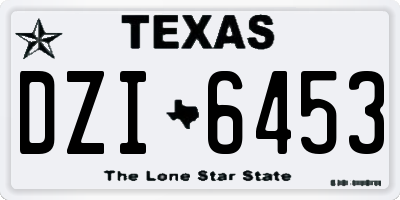 TX license plate DZI6453