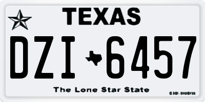 TX license plate DZI6457