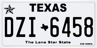 TX license plate DZI6458