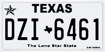 TX license plate DZI6461