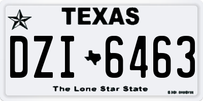 TX license plate DZI6463