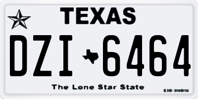 TX license plate DZI6464