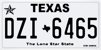 TX license plate DZI6465