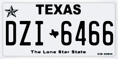 TX license plate DZI6466