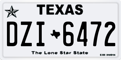 TX license plate DZI6472