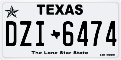 TX license plate DZI6474
