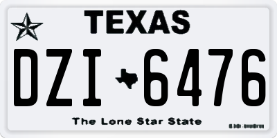 TX license plate DZI6476
