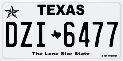 TX license plate DZI6477