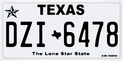 TX license plate DZI6478