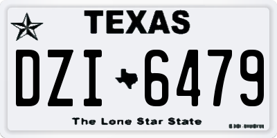 TX license plate DZI6479
