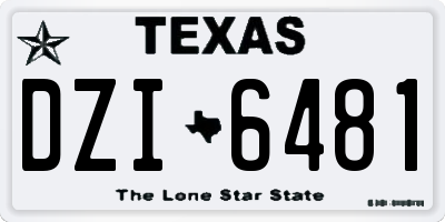 TX license plate DZI6481