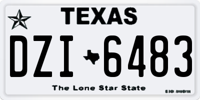 TX license plate DZI6483