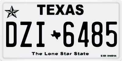 TX license plate DZI6485