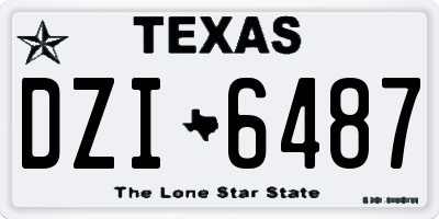 TX license plate DZI6487