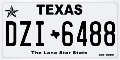 TX license plate DZI6488