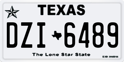 TX license plate DZI6489