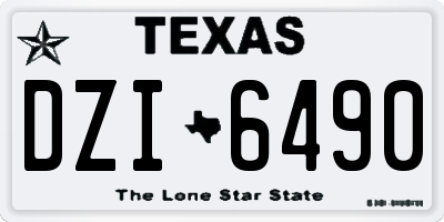 TX license plate DZI6490