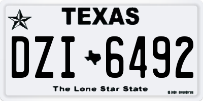 TX license plate DZI6492