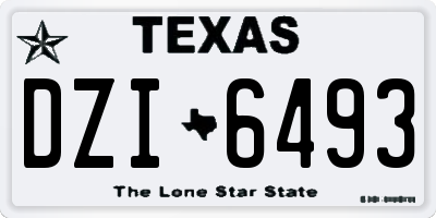 TX license plate DZI6493