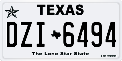 TX license plate DZI6494