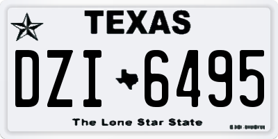 TX license plate DZI6495