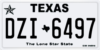 TX license plate DZI6497