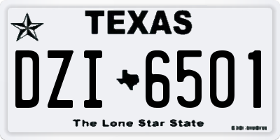TX license plate DZI6501