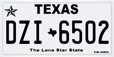 TX license plate DZI6502