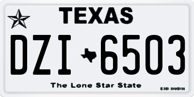 TX license plate DZI6503