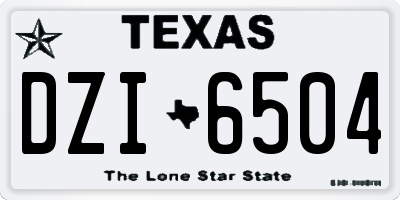 TX license plate DZI6504