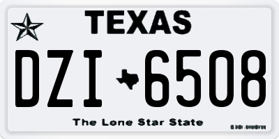 TX license plate DZI6508