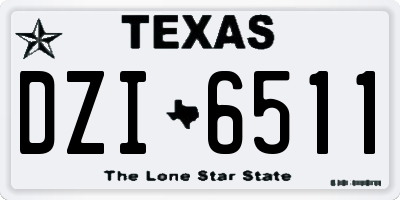 TX license plate DZI6511