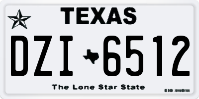 TX license plate DZI6512