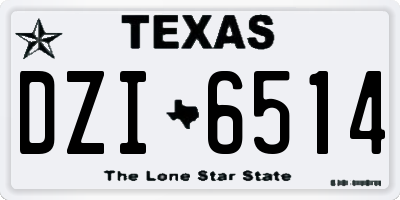 TX license plate DZI6514