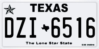 TX license plate DZI6516