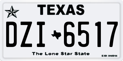 TX license plate DZI6517